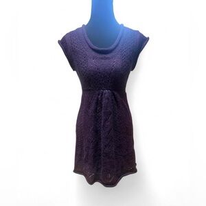 Y2K COQUETTE PLUM KNIT DRESS charlotte Russe grunge darkacademia indie 2000s vtg